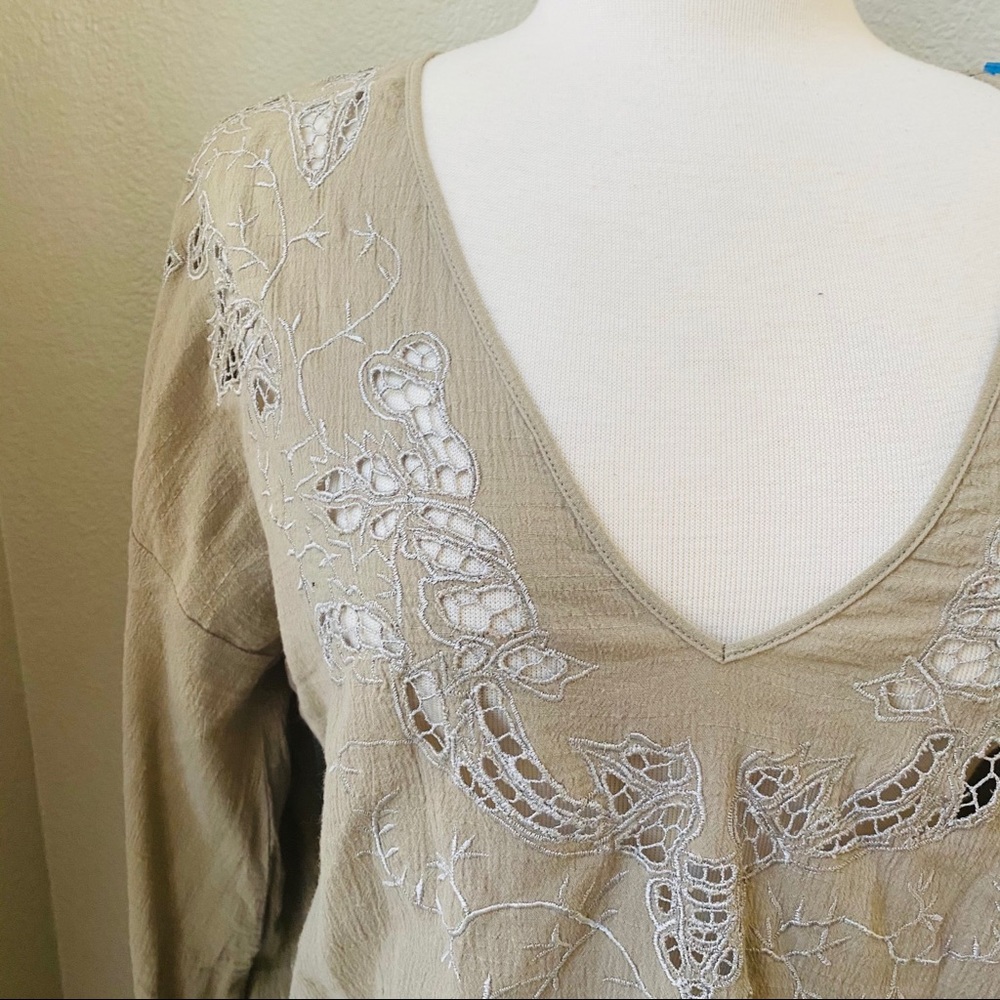 ONE TEASPOON Honey Rider Hand Cut Top In Ochre S - Picture 5 of 7